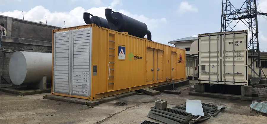 Containerized diesel generator set for remote site power