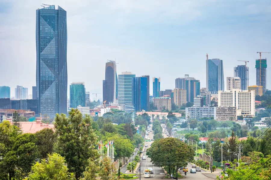 Addis Ababa skyline — General Power operates from Ethiopia and Rwanda across the East African market